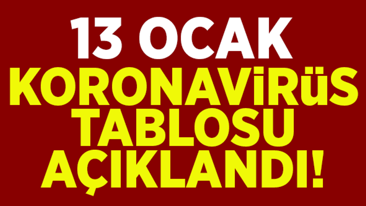13 Ocak koronavirüs tablosu açıklandı!