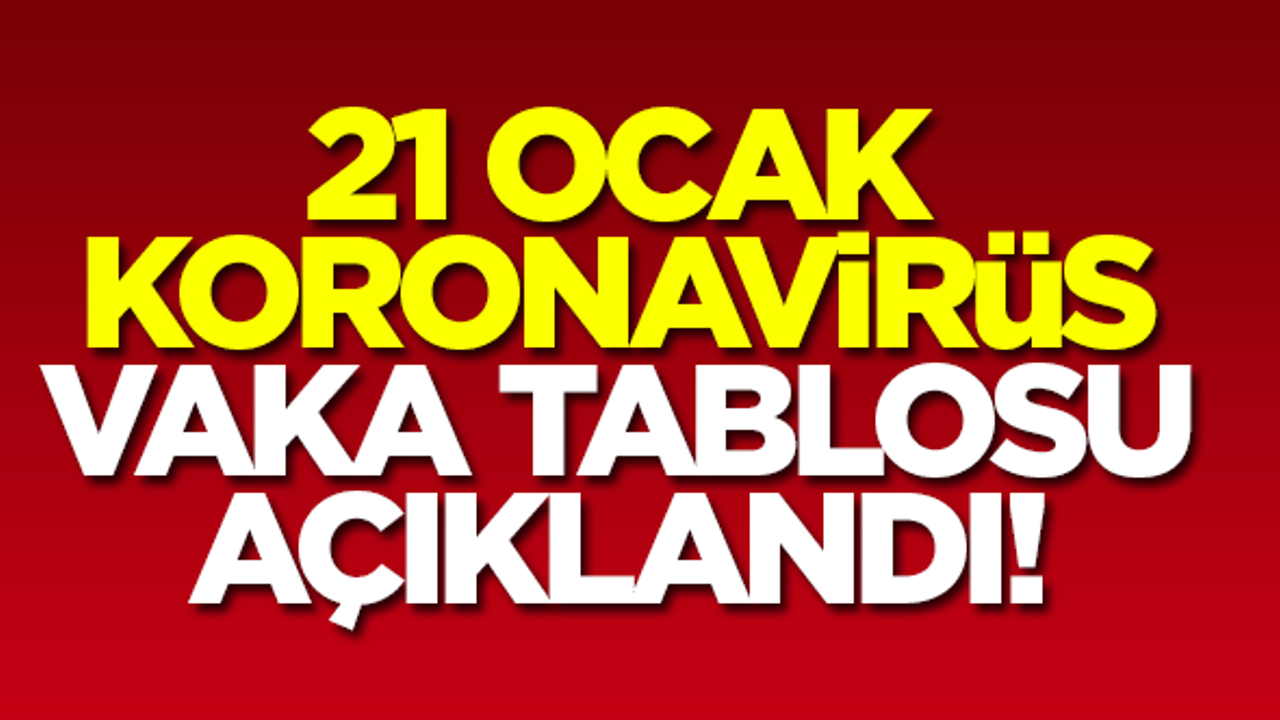 21 Ocak koronavirüs vaka tablosu açıklandı