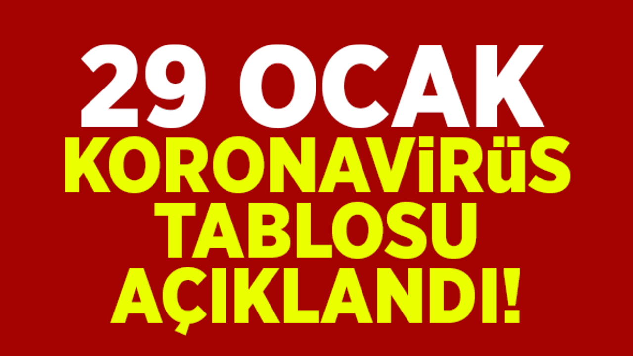 29 Ocak koronavirüs tablosu açıklandı!