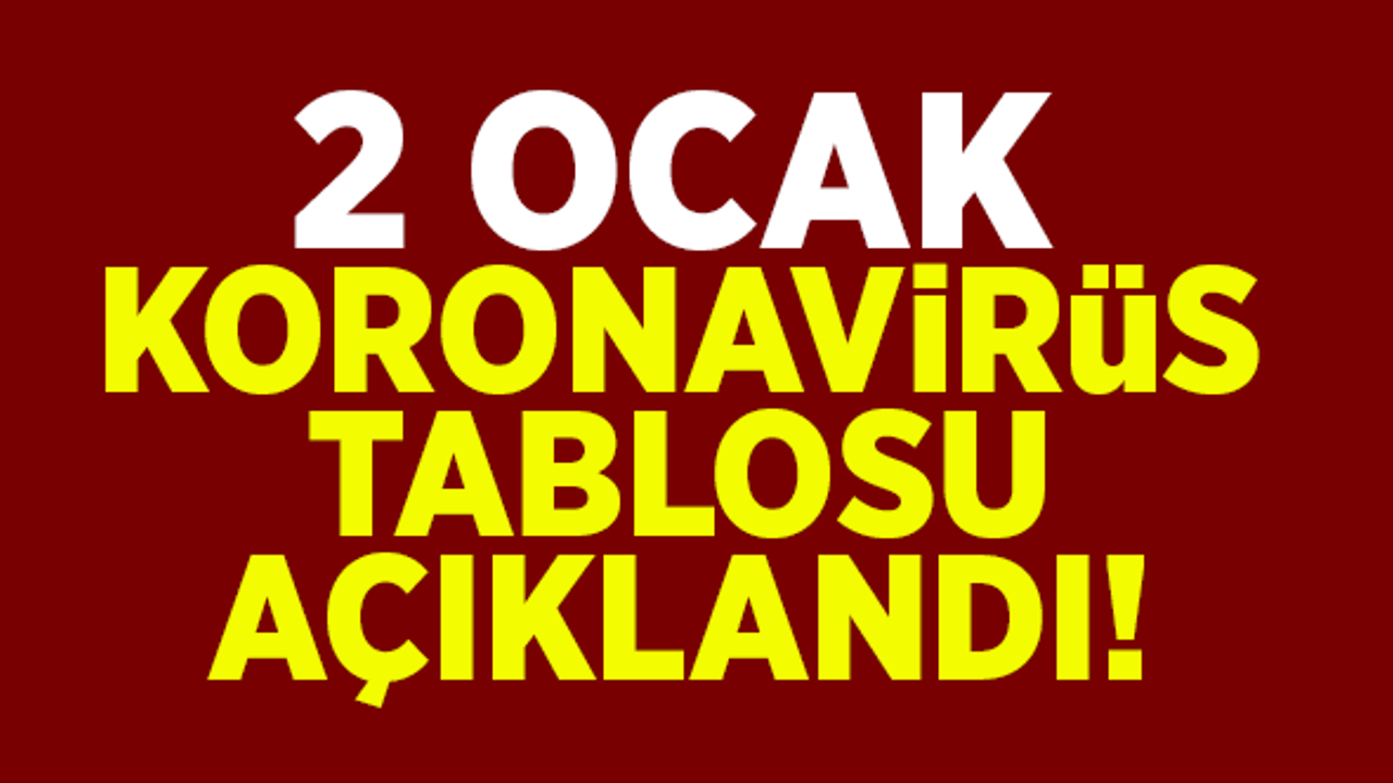 2 Ocak koronavirüs tablosu açıklandı!