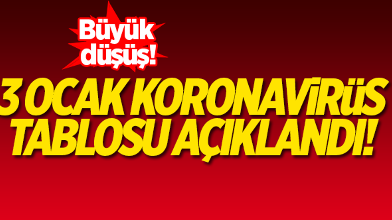 3 Ocak koronavirüs tablosu açıklandı