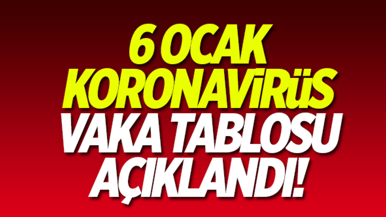 6 Ocak koronavirüs vaka tablosu açıklandı