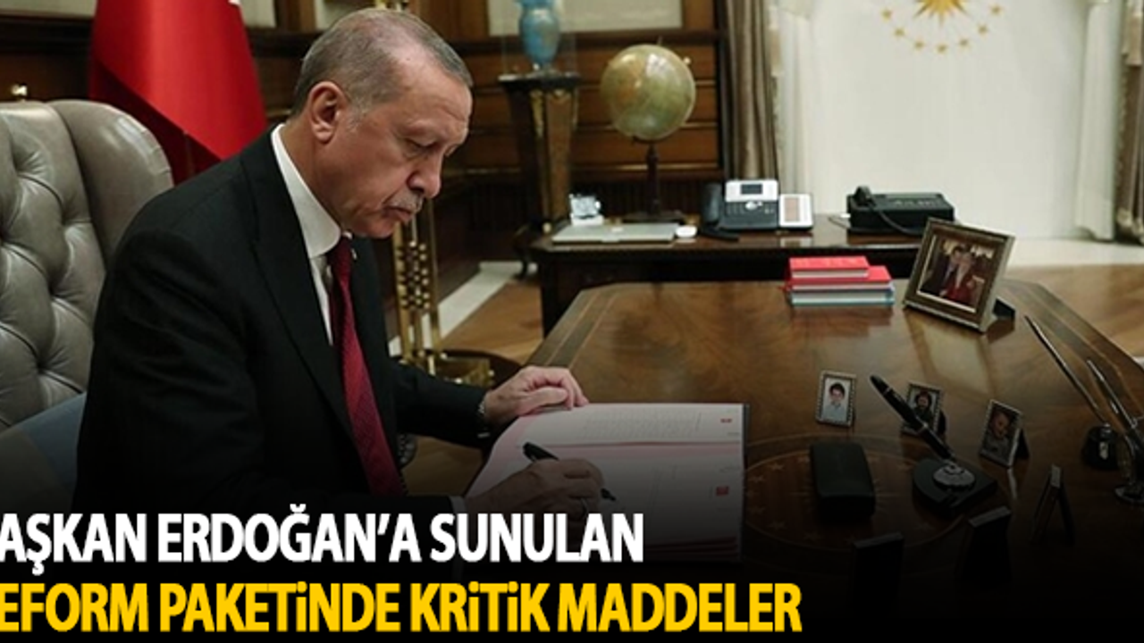 Başkan Erdoğan'a sunulan reform paketinde kritik maddeler