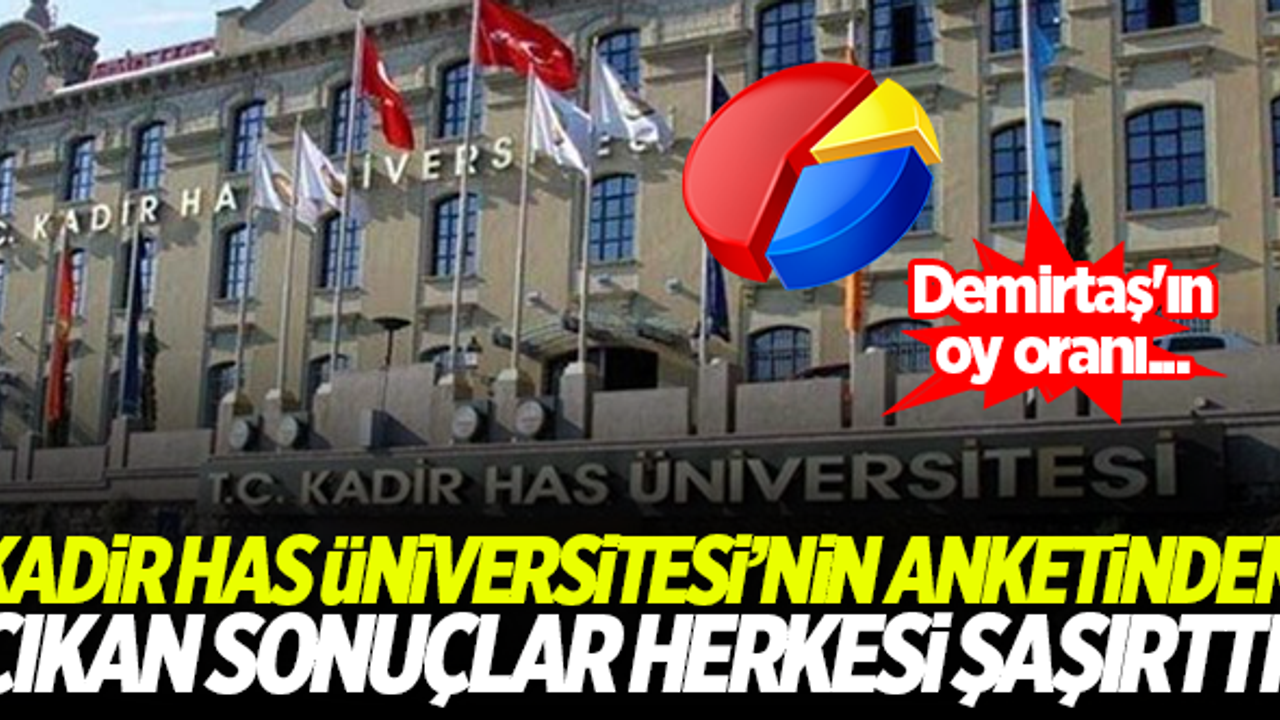 Kadir Has Üniversitesi'nin anketinden çıkan sonuçlar herkesi şaşırttı! Demirtaş'ın oy oranı...