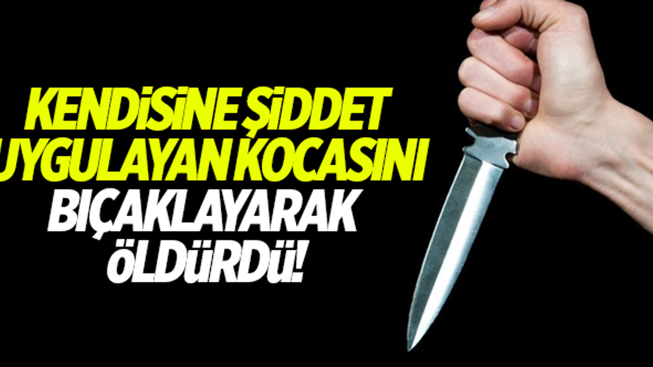 Kendisine şiddet uygulayan kocasını bıçaklayarak öldürdü