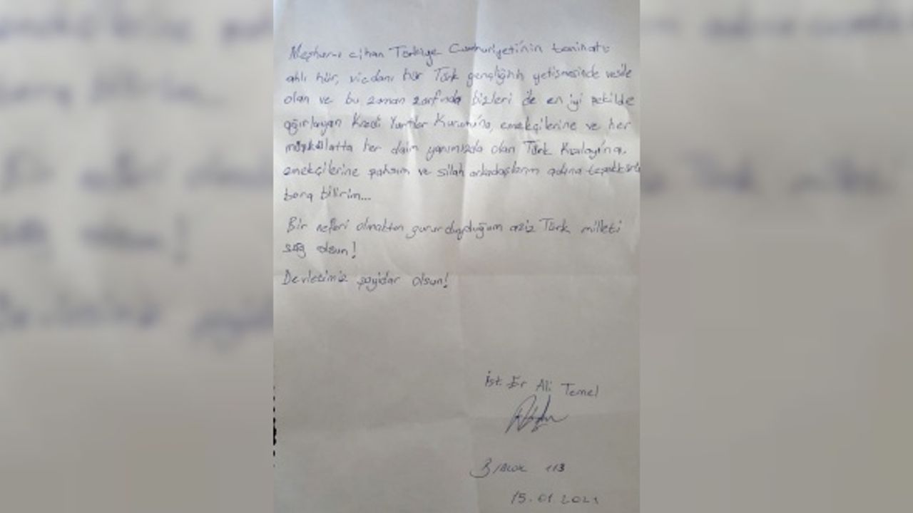 Kırklareli'nde karantinası dolan askerin yazdığı mektup duygulandırdı