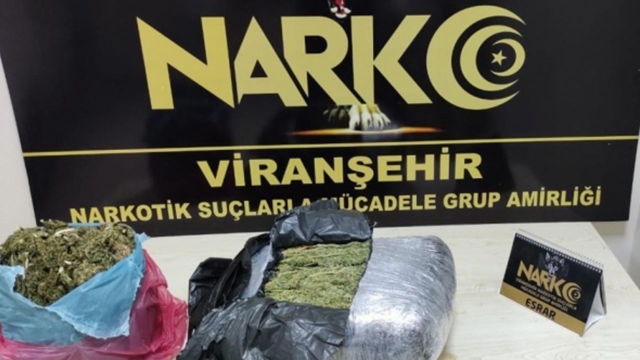 Şanlıurfa'da 5,5 kilogram esrar ele geçirildi, 4 şüpheli yakalandı
