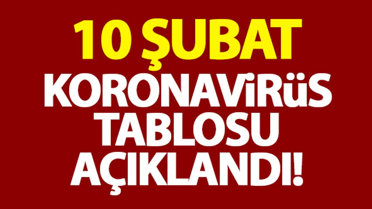 10 Şubat koronavirüs tablosu açıklandı!