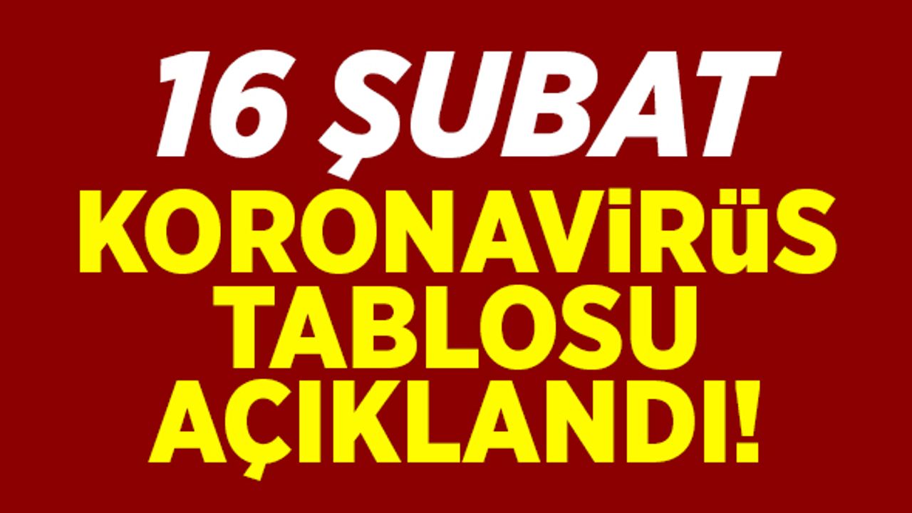 16 Şubat koronavirüs tablosu açıklandı!