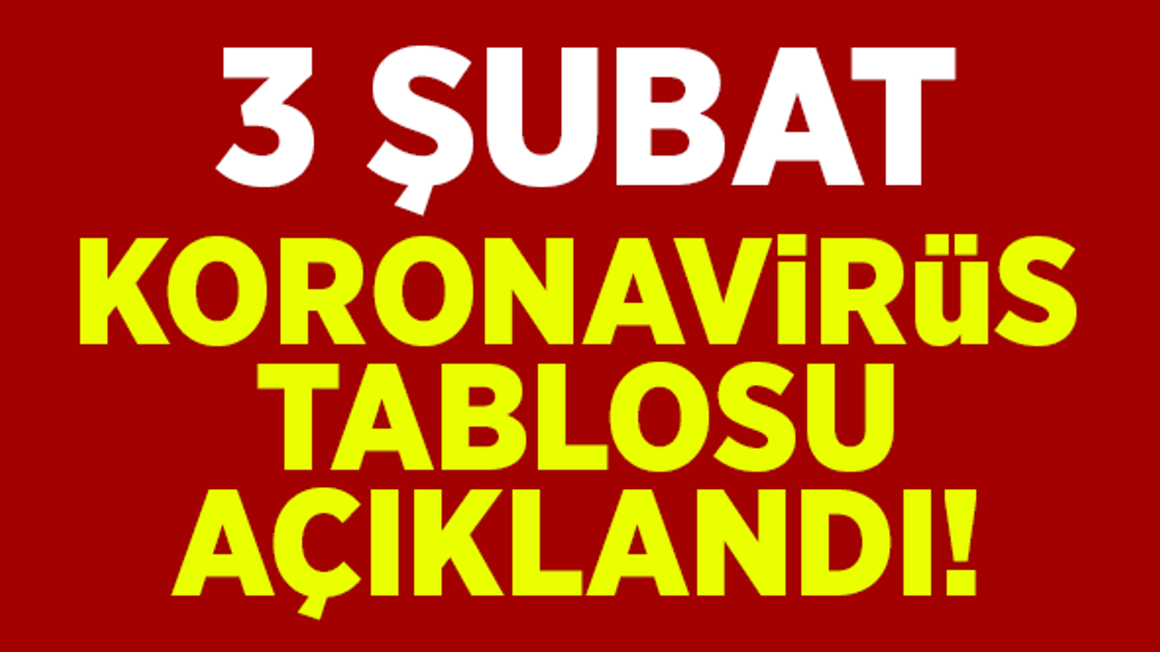 3 Şubat koronavirüs tablosu açıklandı!
