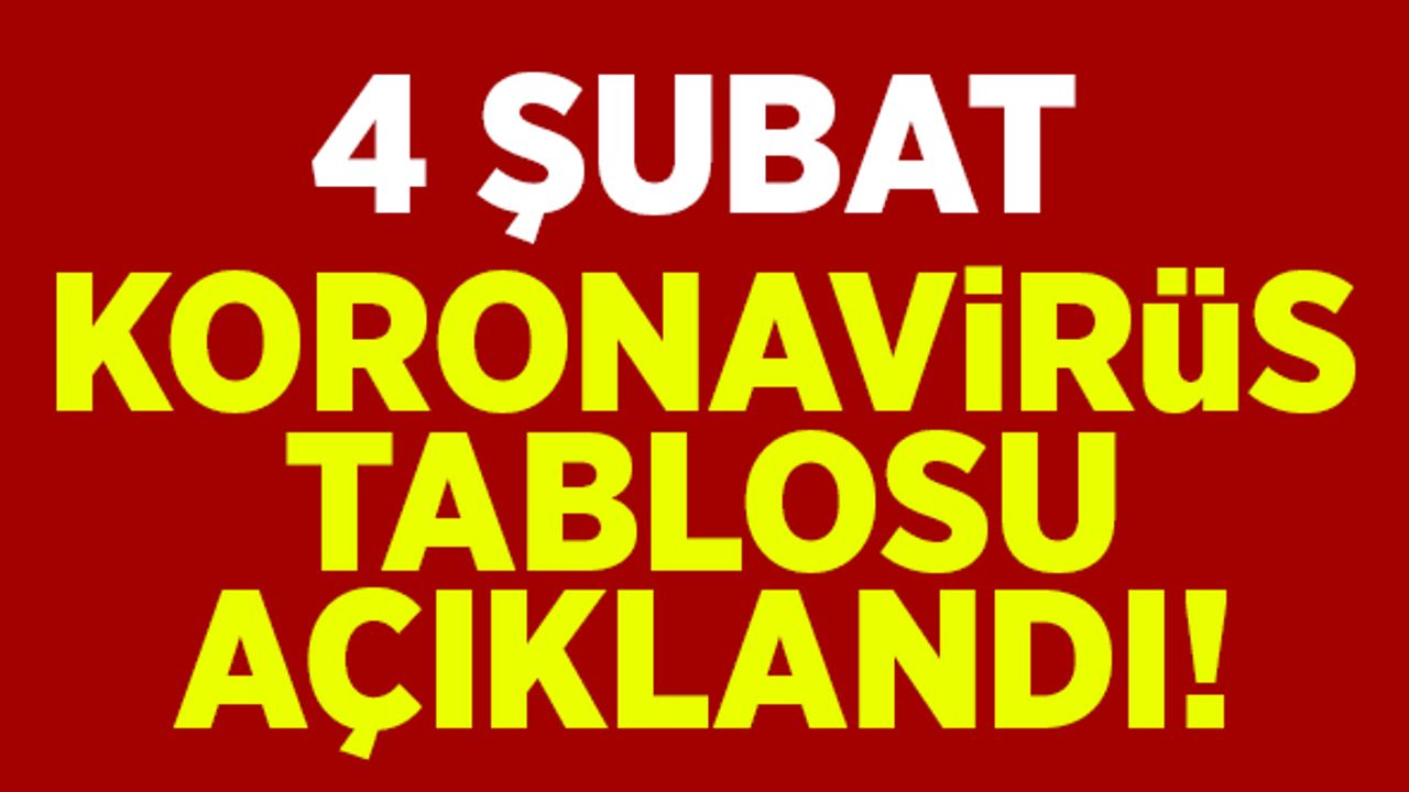 4 Şubat koronavirüs tablosu açıklandı!