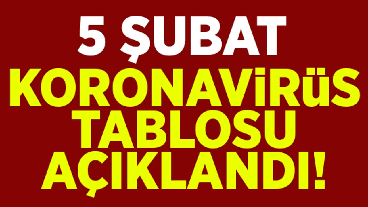 5 Şubat koronavirüs tablosu açıklandı!