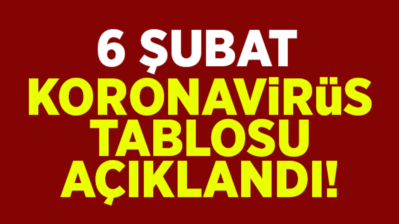 6 Şubat koronavirüs tablosu açıklandı!