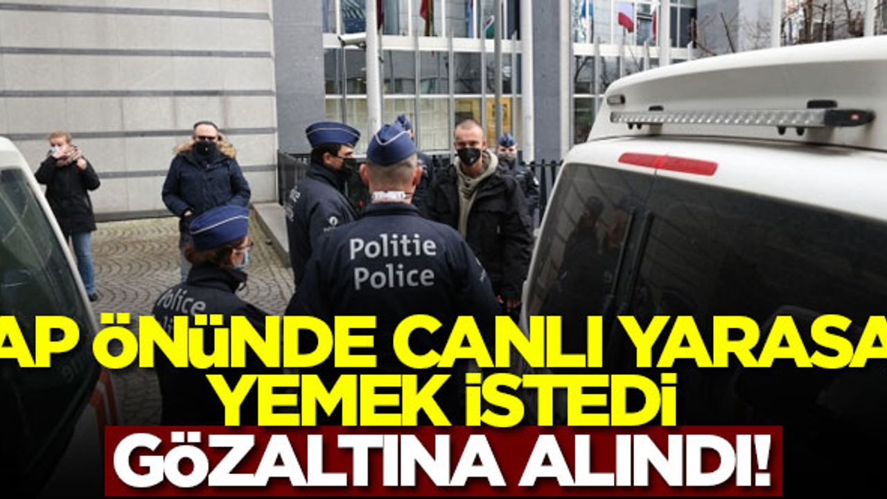 Avrupa Parlamentosu önünde canlı yarasa yemek isteyen' Rus aktivist gözaltına alındı