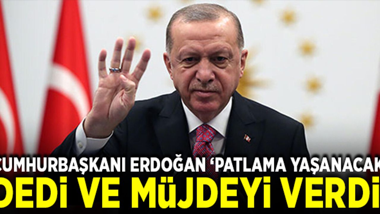 Cumhurbaşkanı Erdoğan 'Adeta patlama yaşanıyor' dedi ve müjdeyi duyurdu!