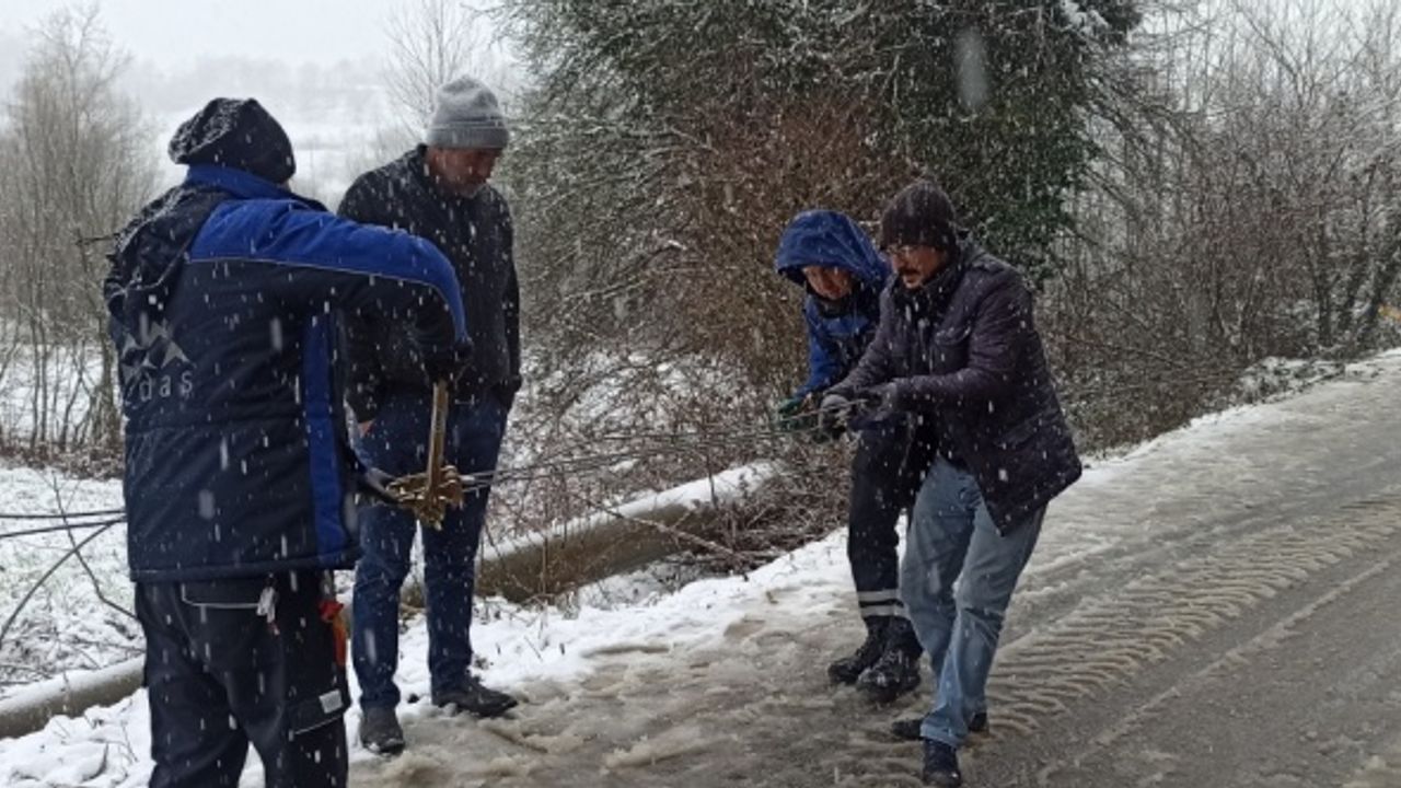 Elektrik direğine çarpan hafif ticari araç 11 mahalleyi enerjisiz bıraktı