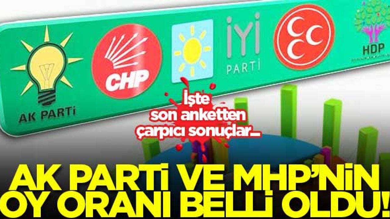 Son anket sonuçları açıklandı! AK Parti ve MHP'nin oyları...