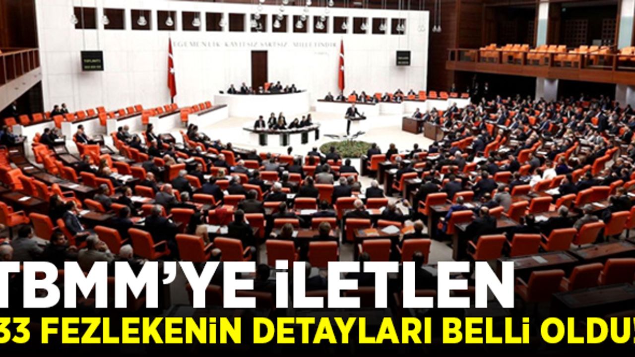 TBMM'ye iletilen 33 fezlekenin detayları belli oldu!