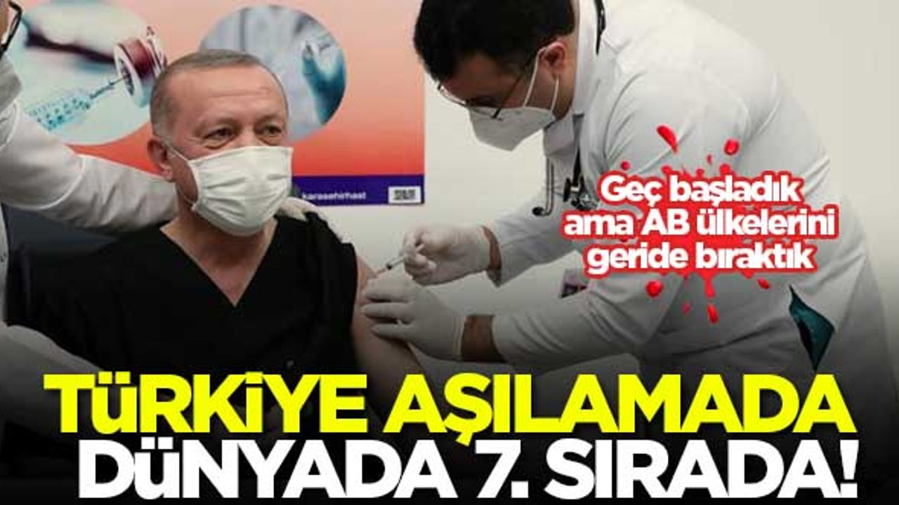 Türkiye aşılamada dünyada 7. sırada yer aldı
