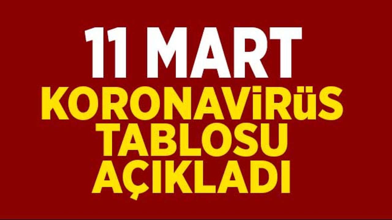 11 Mart koronavirüs tablosu açıklandı