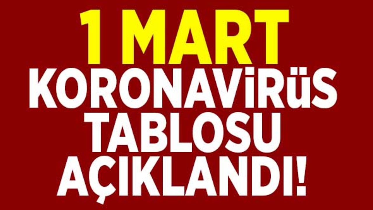 1 Mart koronavirüs tablosu açıklandı