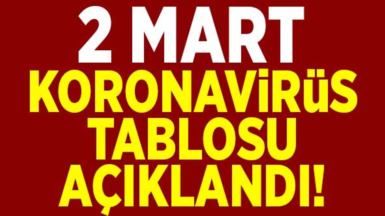 2 Mart koronavirüs tablosu açıklandı!