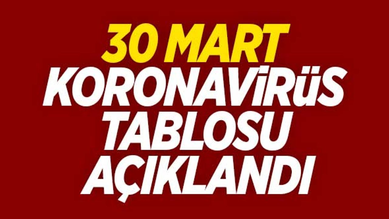 30 Mart koronavirüs tablosu açıklandı!