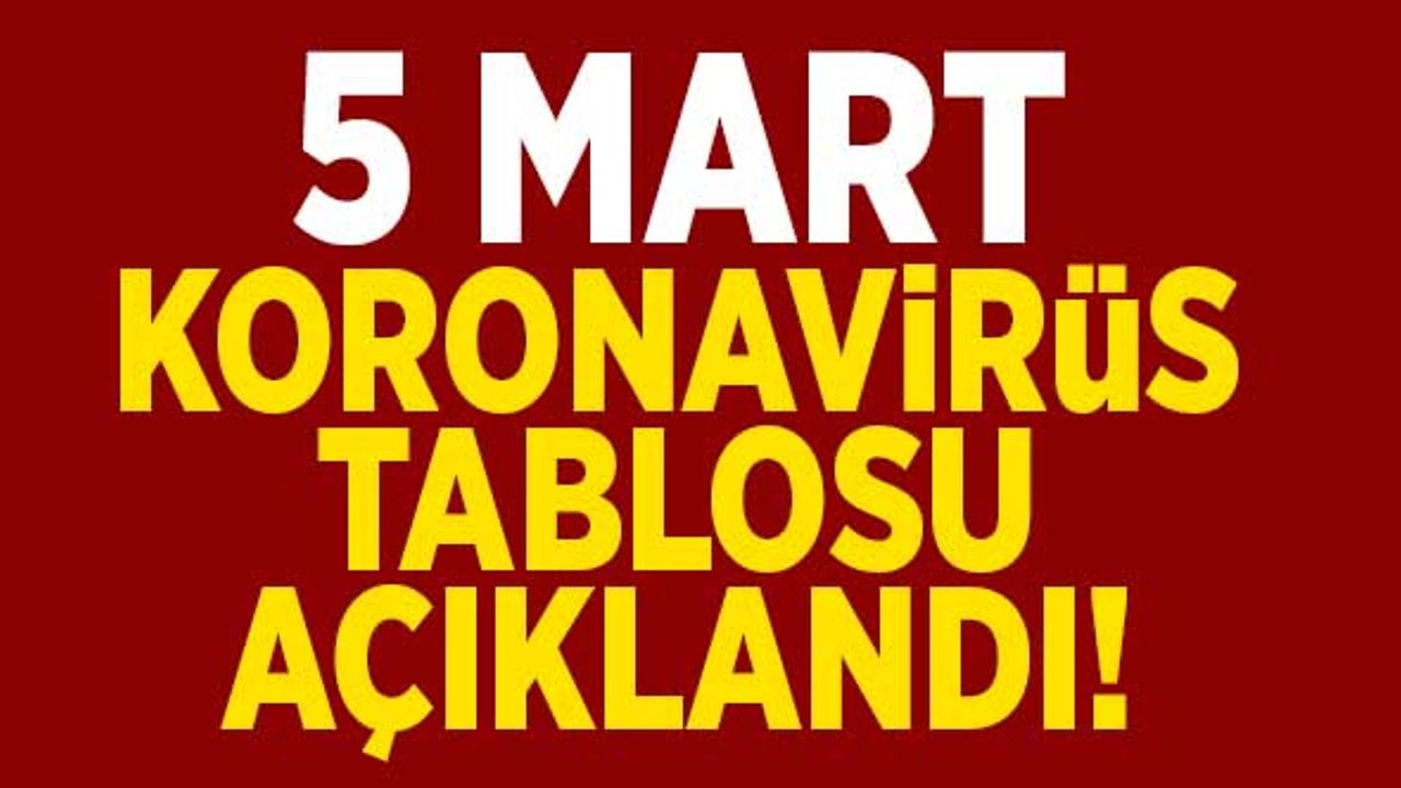 5 Mart koronavirüs tablosu açıklandı!