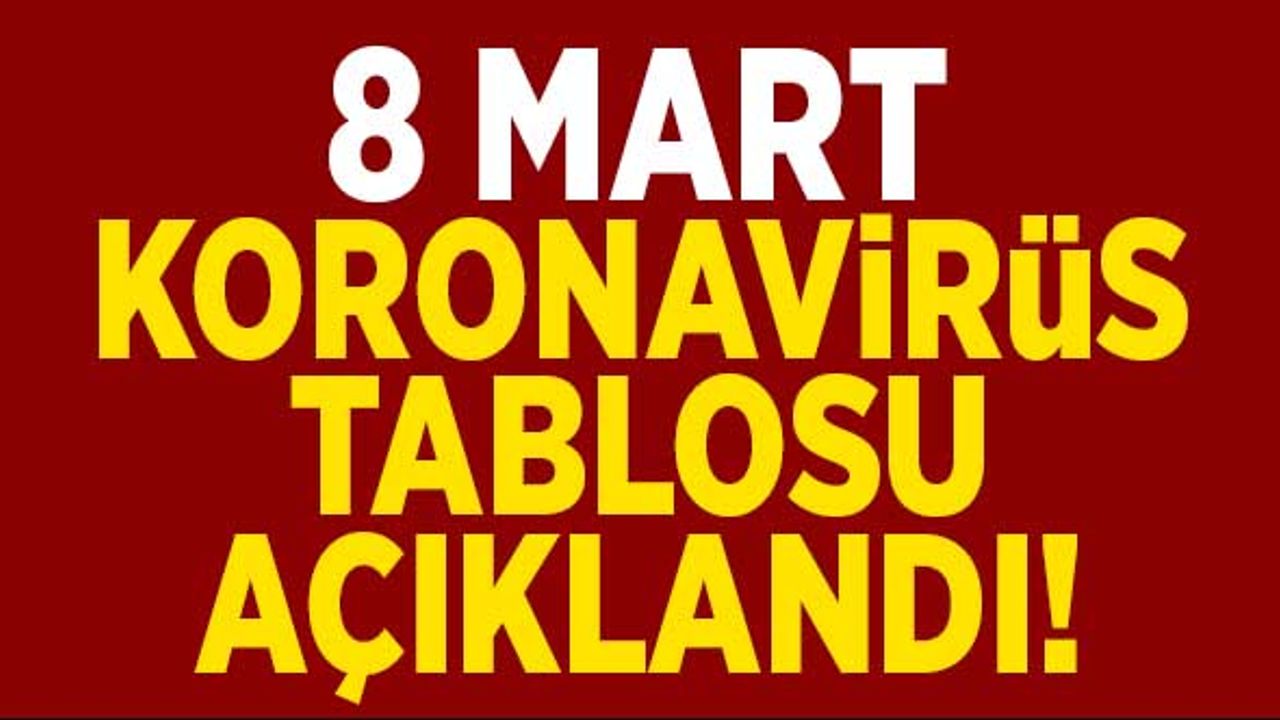 8 Mart koronavirüs tablosu açıklandı!