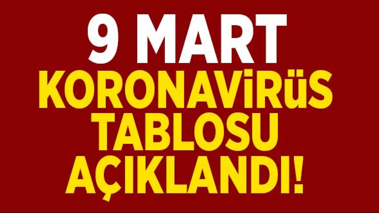 9 Mart koronavirüs tablosu açıklandı!