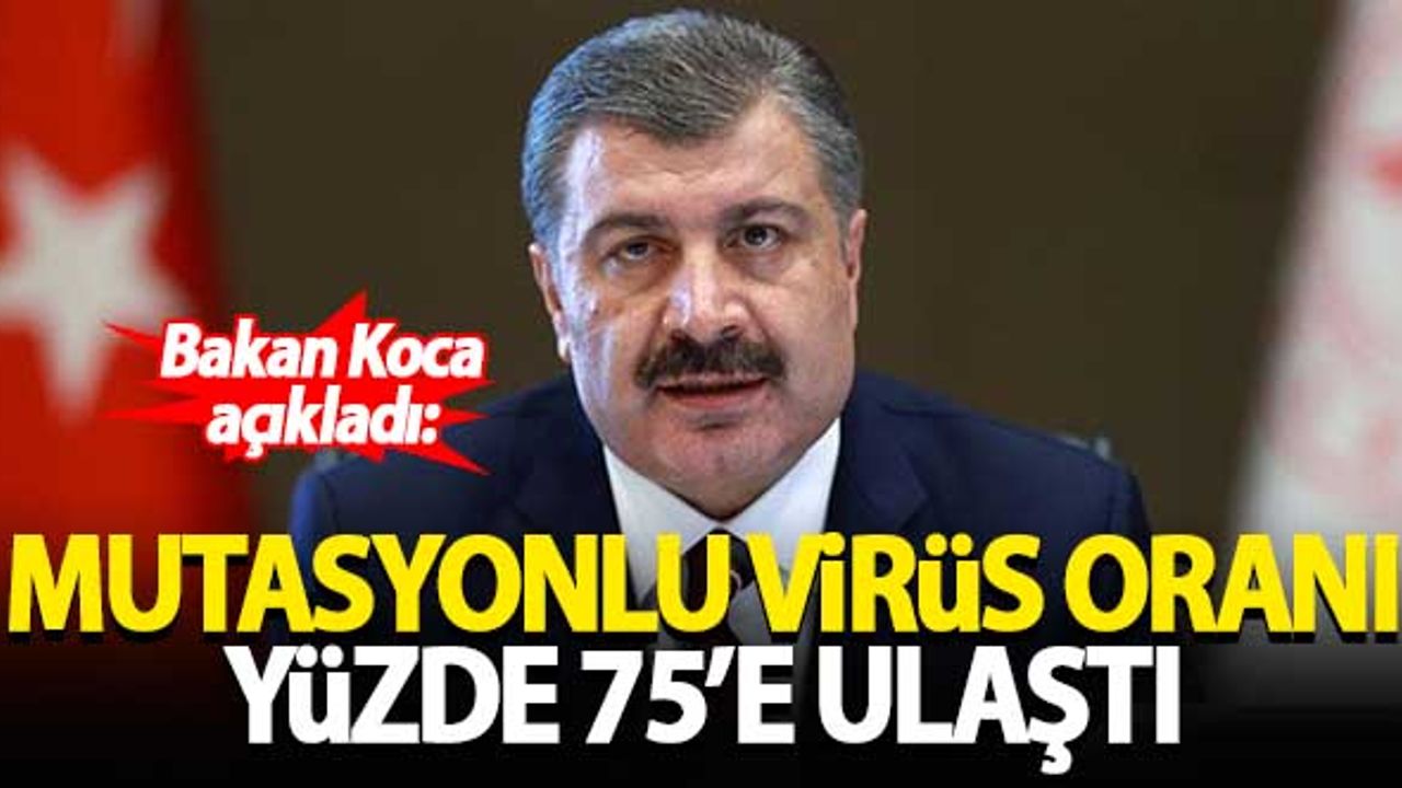 Bakan Koca açıkladı: Mutasyonlu virüs oranı yüzde 75'e ulaştı