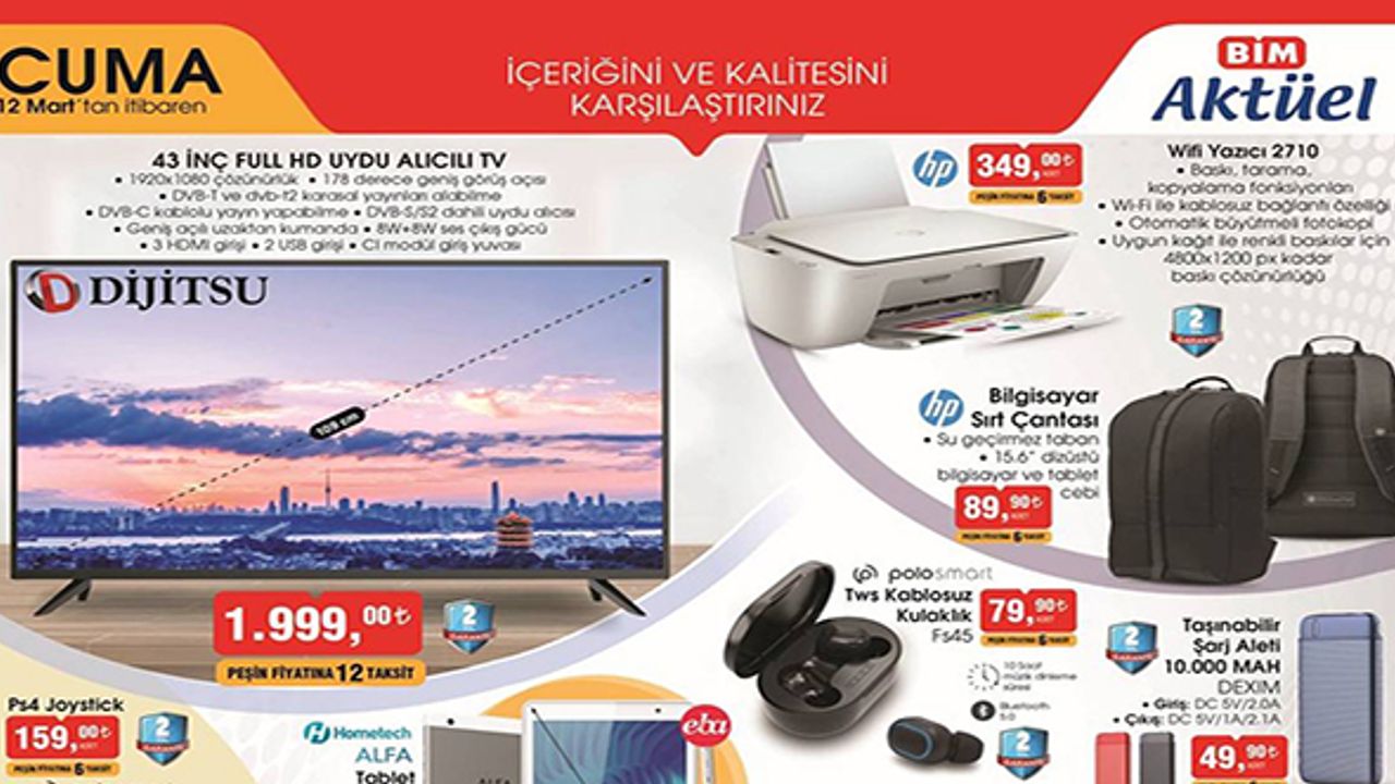 BİM Aktüel Kataloğu 12 Mart 2021 Cuma Bu hafta BİM kataloğu aktüel ürünlerinde neler var?
