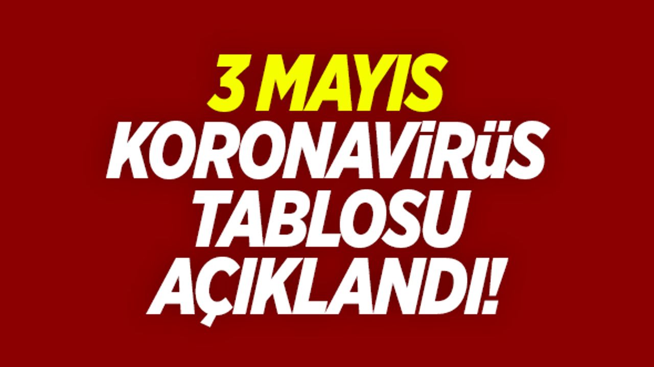 3 Mayıs koronavirüs tablosu açıklandı!