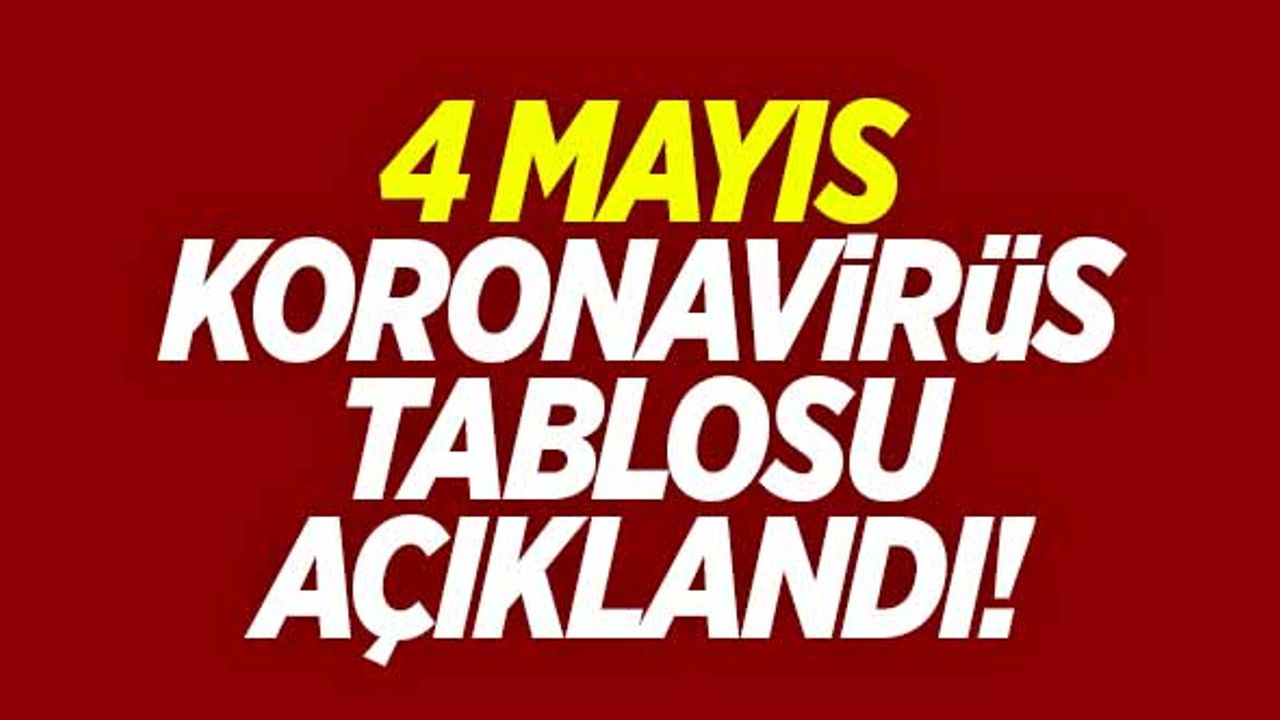 4 Mayıs koronavirüs tablosu açıklandı!