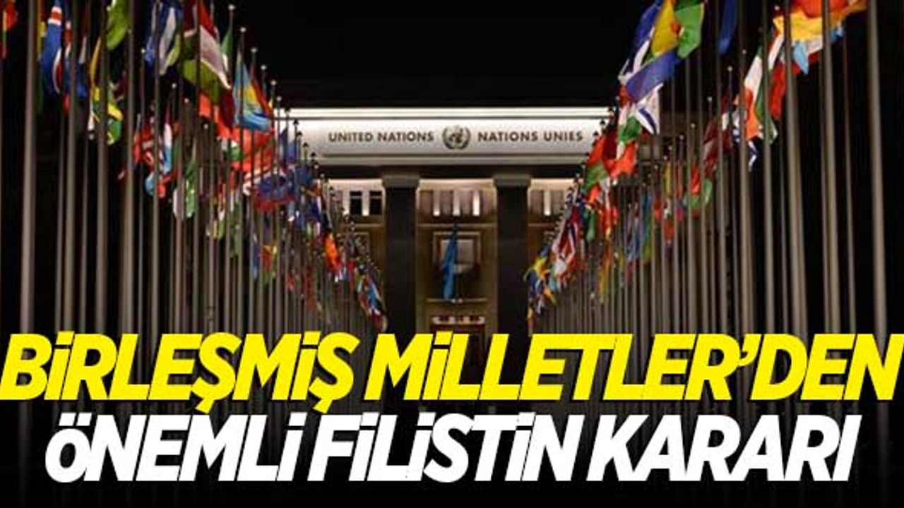 BM'den 'Filistin' kararı!