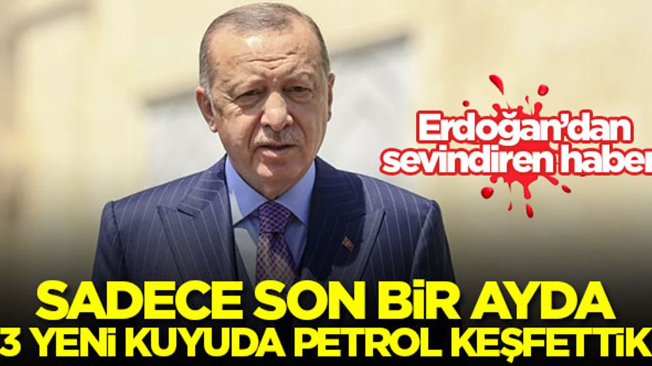 Erdoğan: Sadece son bir ayda 3 yeni kuyuda petrol keşfettik