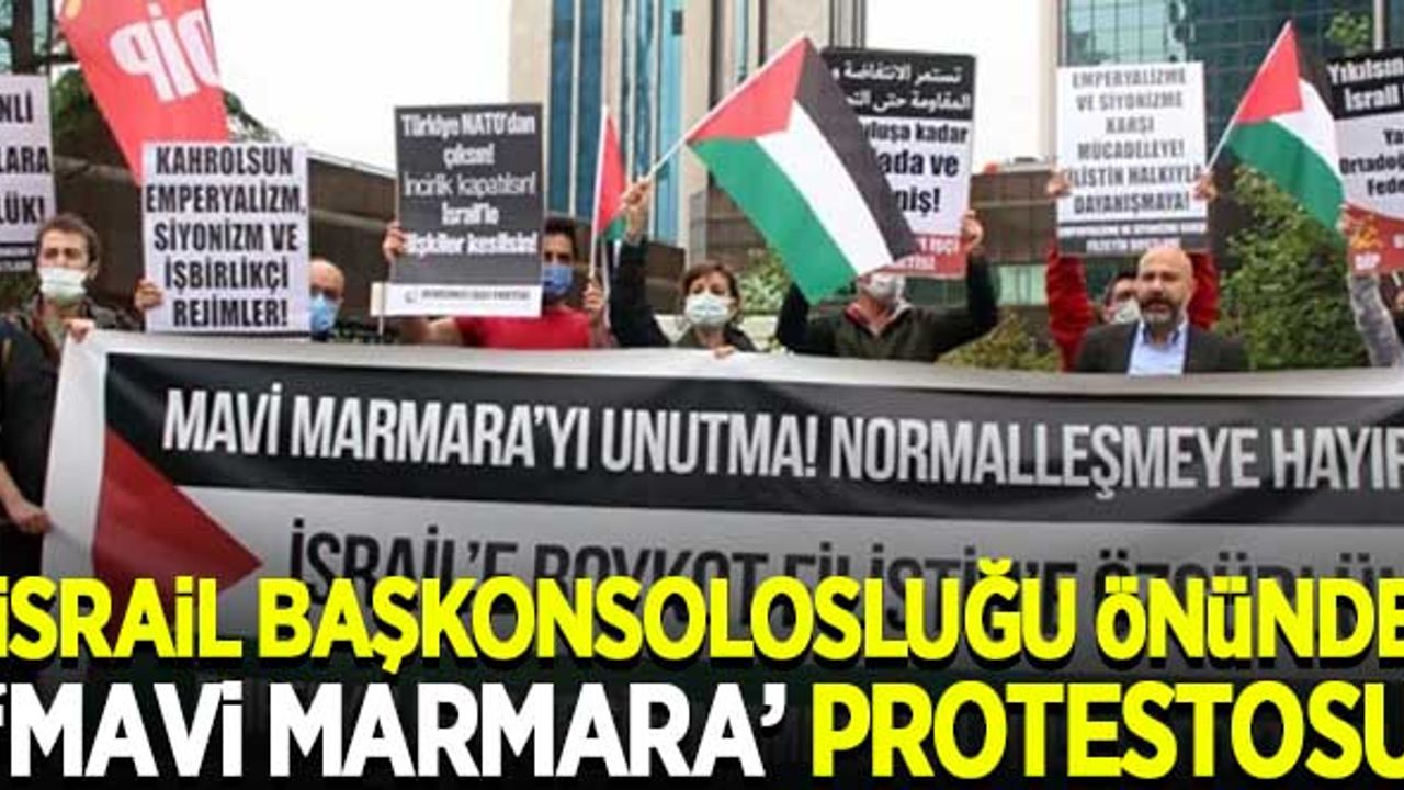 İsrail Başkonsolosluğu önünde Mavi Marmara protestosu