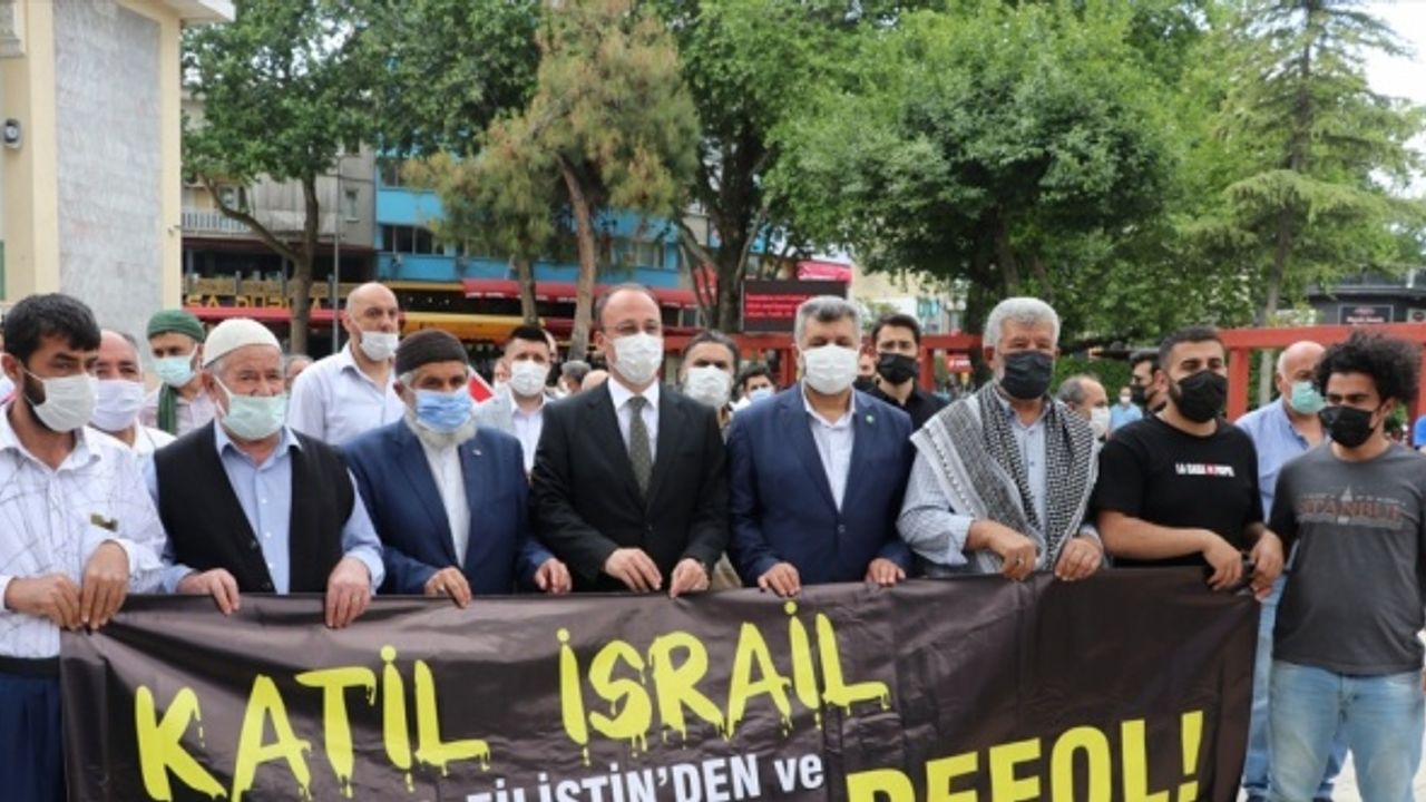 İsrail'in Filistinlilere yönelik saldırıları Denizli'de protesto edildi