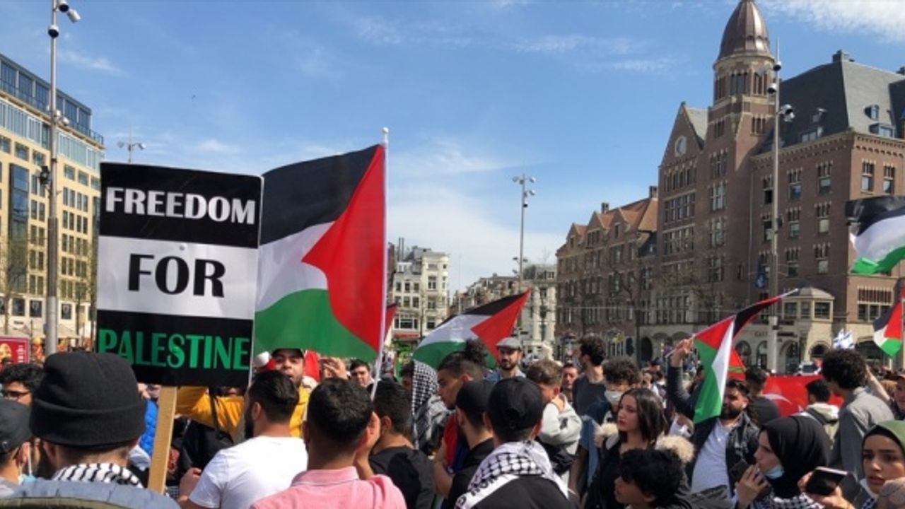 İsrail'in Mescid-i Aksa'daki saldırıları Hollanda'da protesto edildi