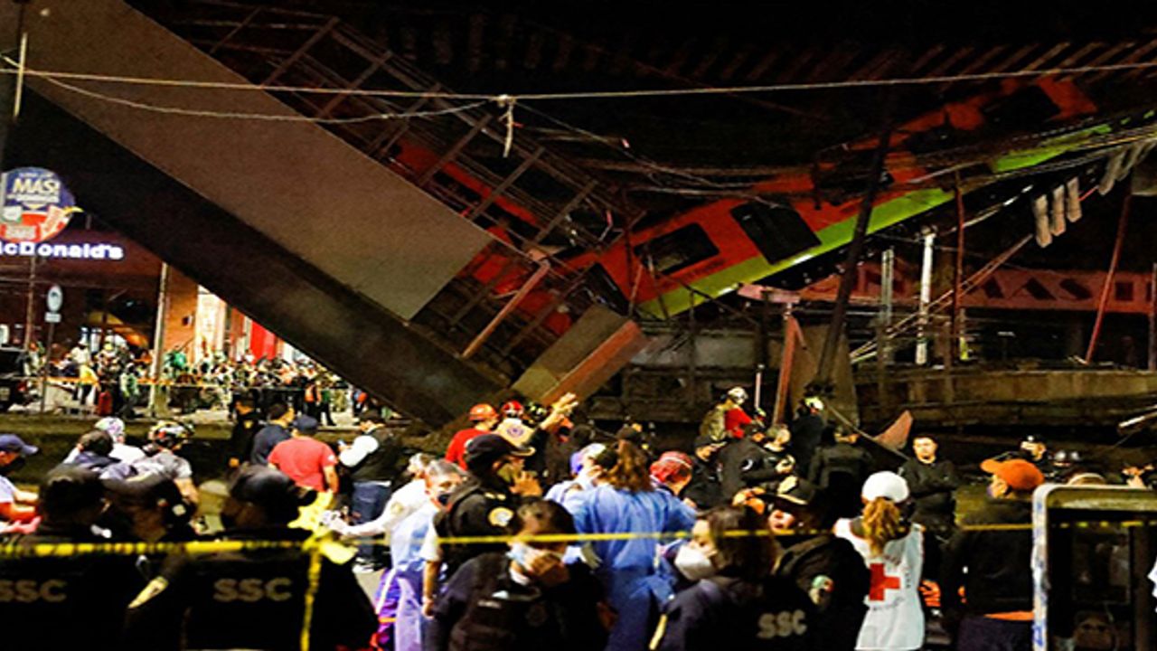 Meksika'da tren raylarını taşıyan üst geçit çöktü: 15 kişi öldü, 70 kişi yaralandı