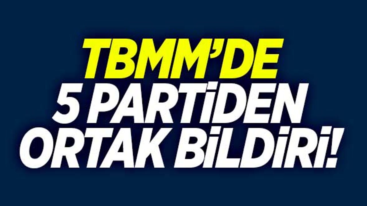 TBMM'de, 5 partiden ortak bildiri!
