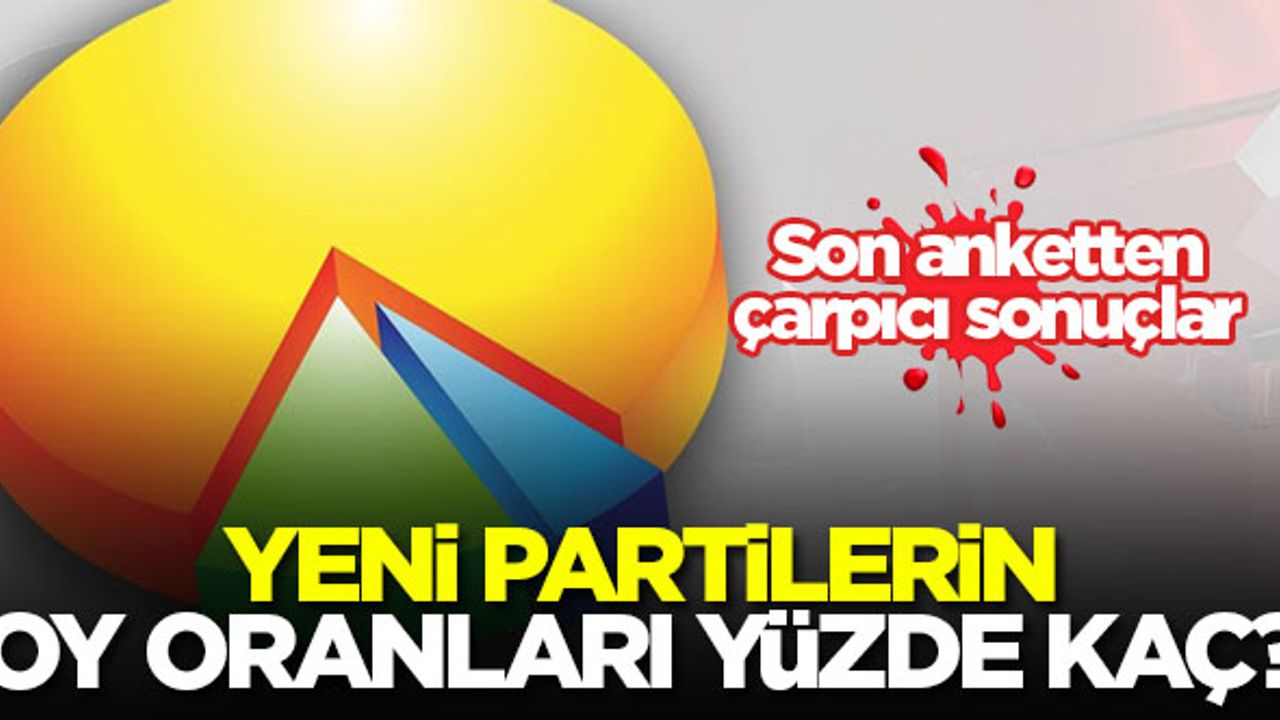 Yeni partilerin oy oranları yüzde kaç? Son anketten çarpıcı sonuçlar...
