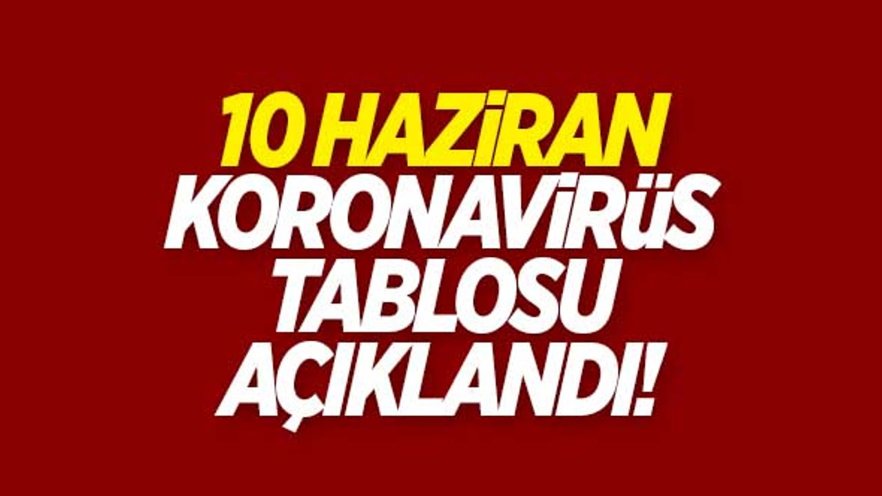 10 Haziran koronavirüs tablosu açıklandı!