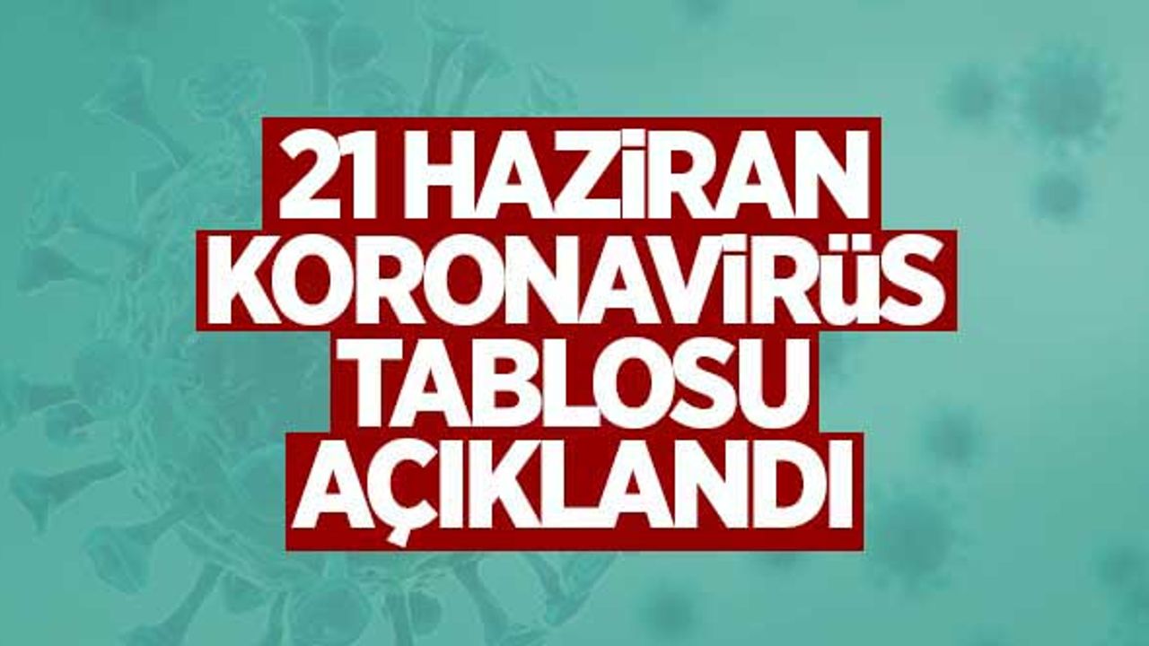 21 Haziran koronavirüs tablosu açıklandı!