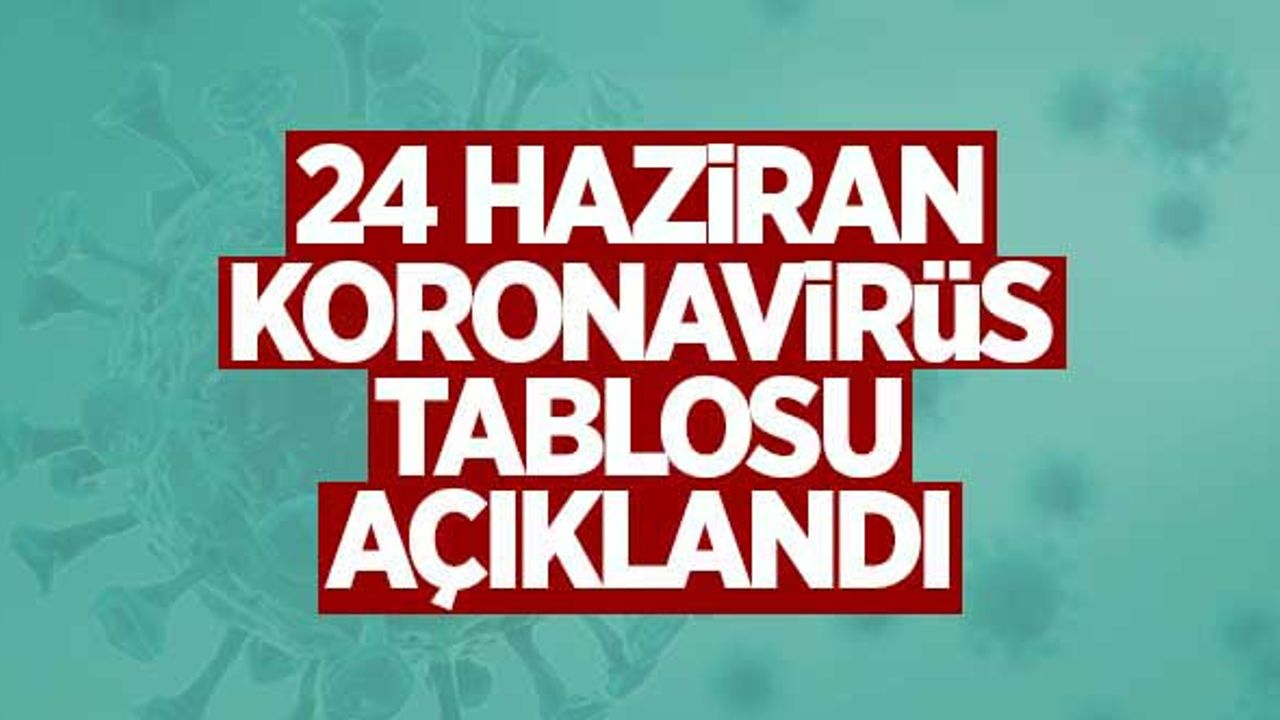 24 Haziran koronavirüs tablosu açıklandı!