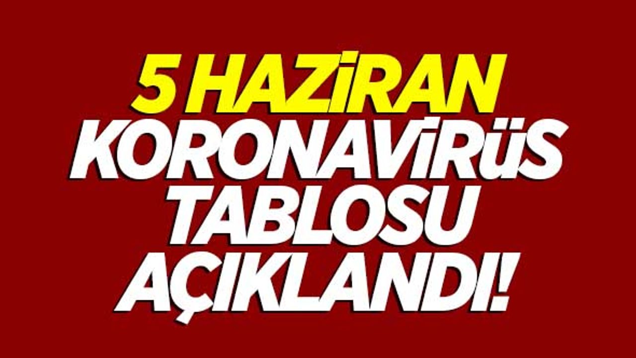 5 Haziran koronavirüs tablosu açıklandı!