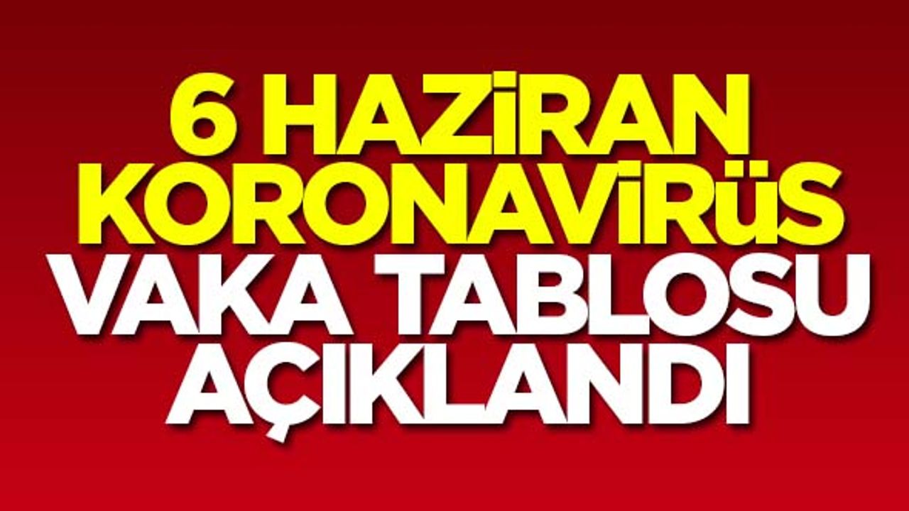 6 Haziran koronavirüs vaka tablosu açıklandı
