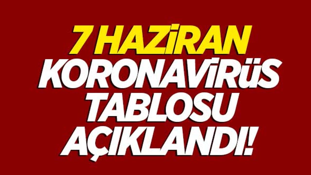 7 Haziran koronavirüs tablosu açıklandı