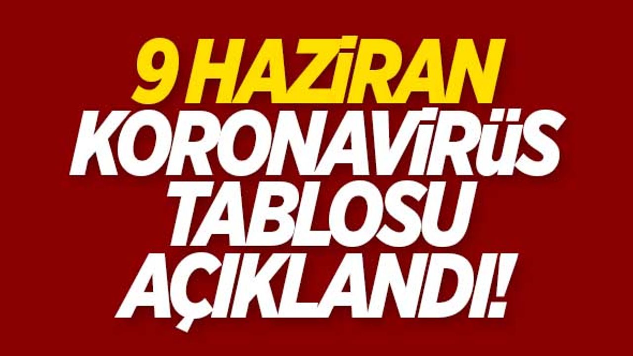 9 Haziran koronavirüs tablosu açıklandı!