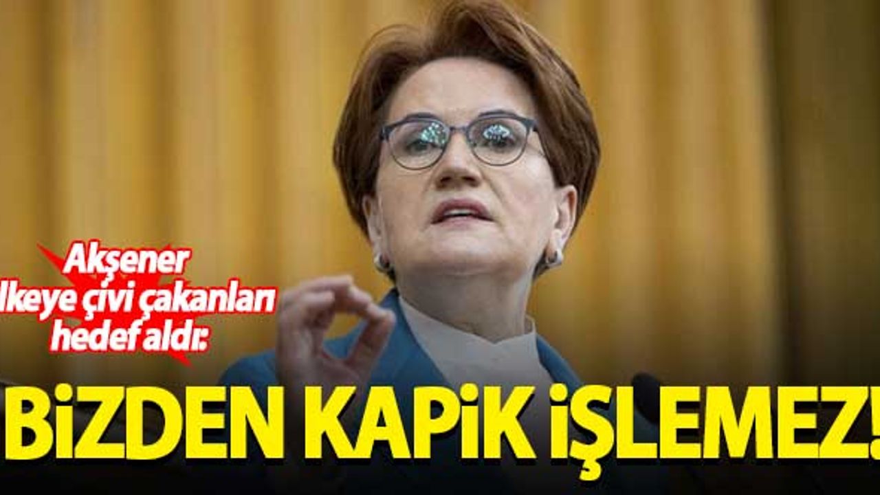 Akşener ülkeye çivi çakanları hedef aldı: Bizden kapik işlemez